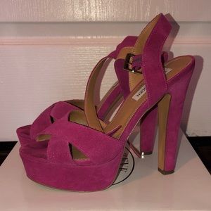 Steve Madden P-GeeGee Pink Suede Heels